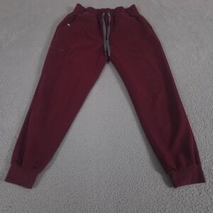 FIGS Scrub Pants Womens Medium Petite Burgundy Zamora High Waisted Jogger Cargo